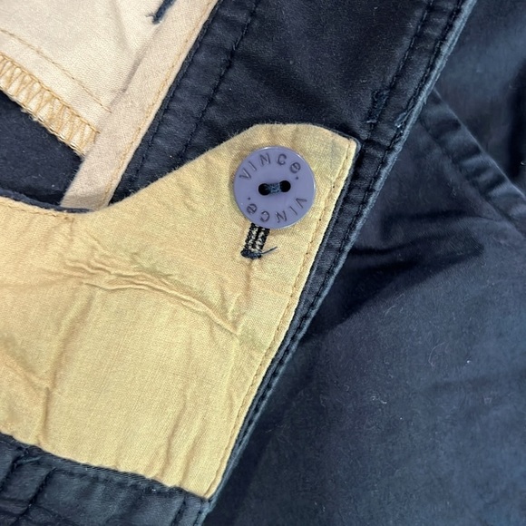 Vince Shorts 6 Black Flat Front Dressy Casual Pockets Clip Button Basic Neutral - Picture 4 of 6
